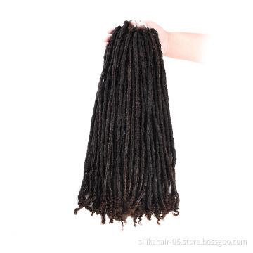 Faux Locs Crochet Hair with Curly Ends Straight18"Dreadlocks Soft Synthetic Braiding Hair Extension faux locs in Synthetic Hair